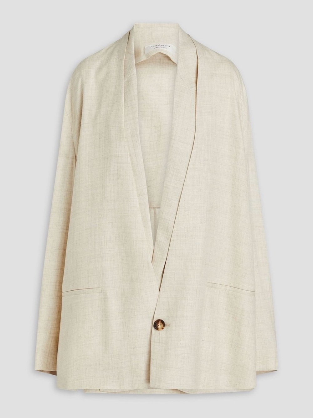 Philosophy di Lorenzo Serafini Cream Single-Button Oversized Blazer